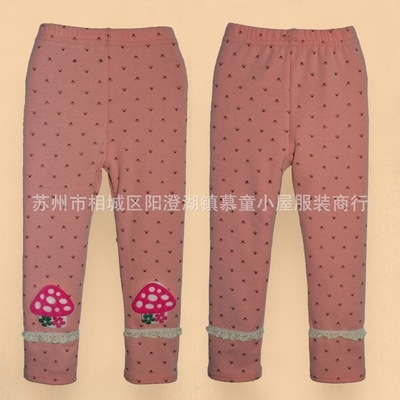 2014春季新款中小童粉色圓點蘑菇粘花打底褲 優質磨毛面料女童褲 - 2014春季新款中小童粉色圓點蘑菇粘花打底褲 優質磨毛面料女童褲廠家 - 2014春季新款中小童粉色圓點蘑菇粘花打底褲 優質磨毛面料女童褲價格 - 蘇州市相城區陽澄湖鎮慕童小屋服裝商行 - 